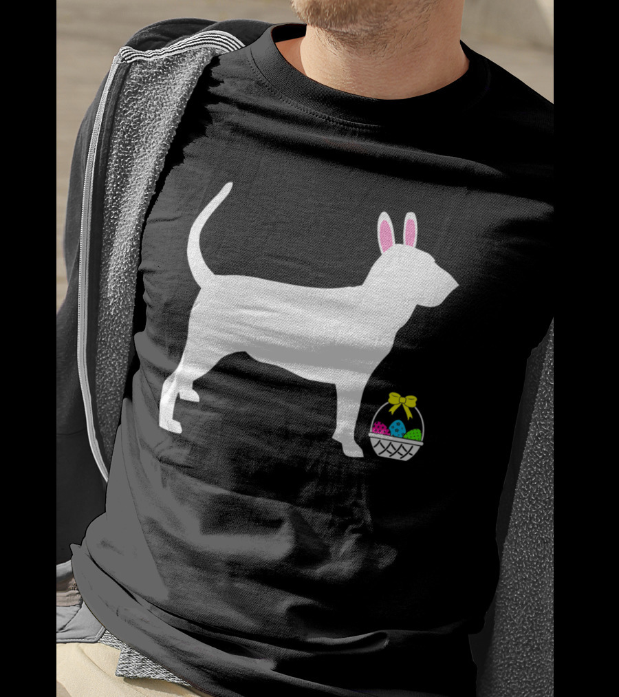 Bloodhound Dog Easter Bunny Ears Basket T-Shirt