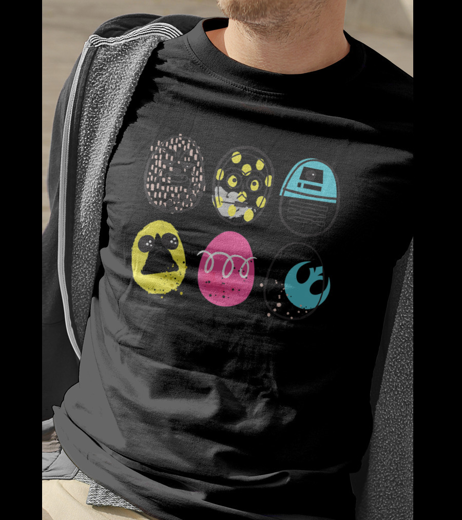 Star Wars Rebel Heroes Easter Egg Icons Featuring R2-D2 And Death Star T-Shirt