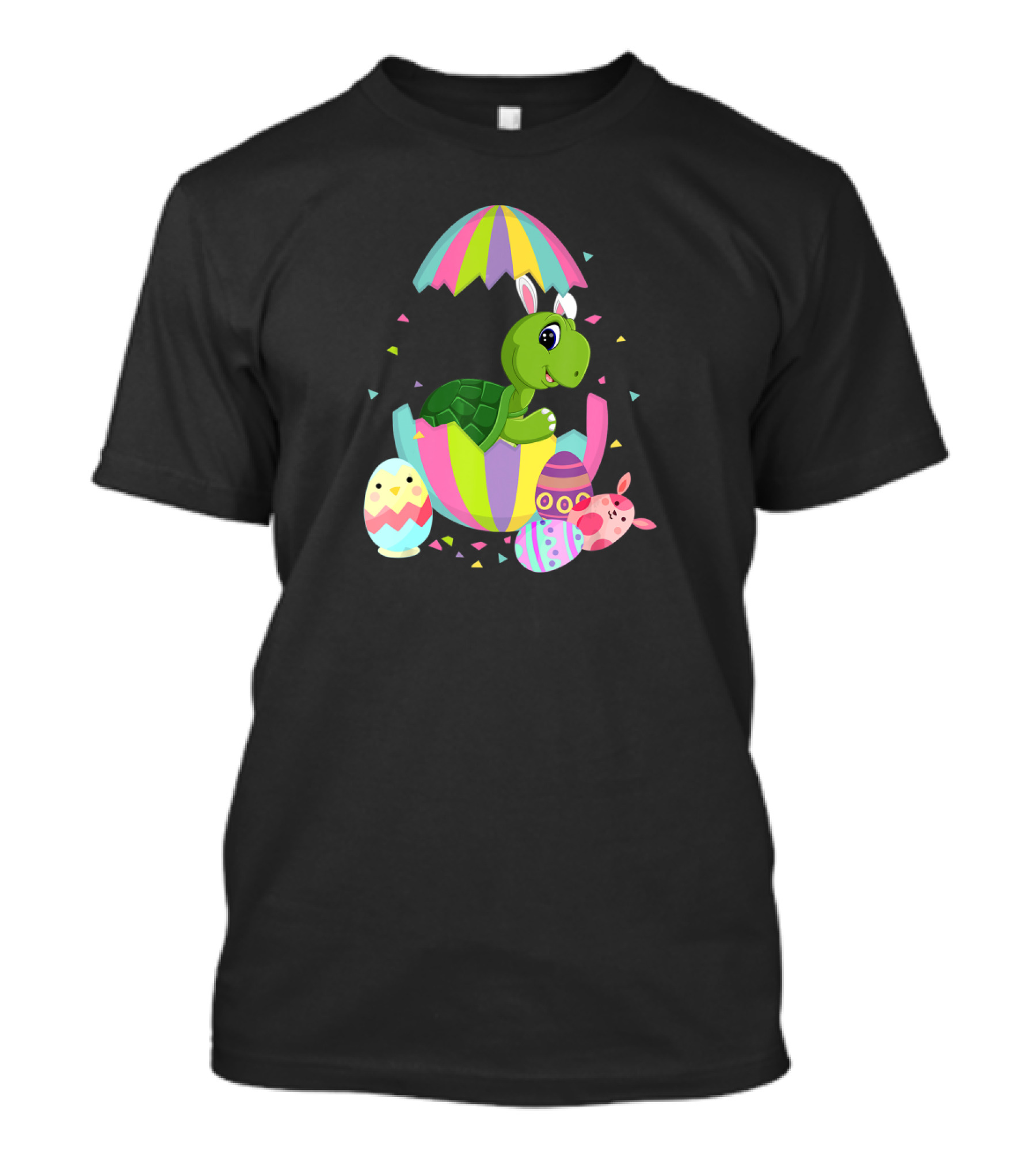 Turtle In Easter Egg With Bunny Ears And Colorful Easter Eggs T-Shirt