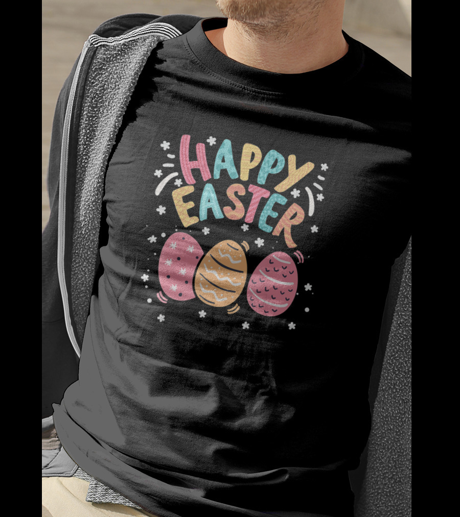 Happy Easter Day Colorful Bunny Eggs T-Shirt