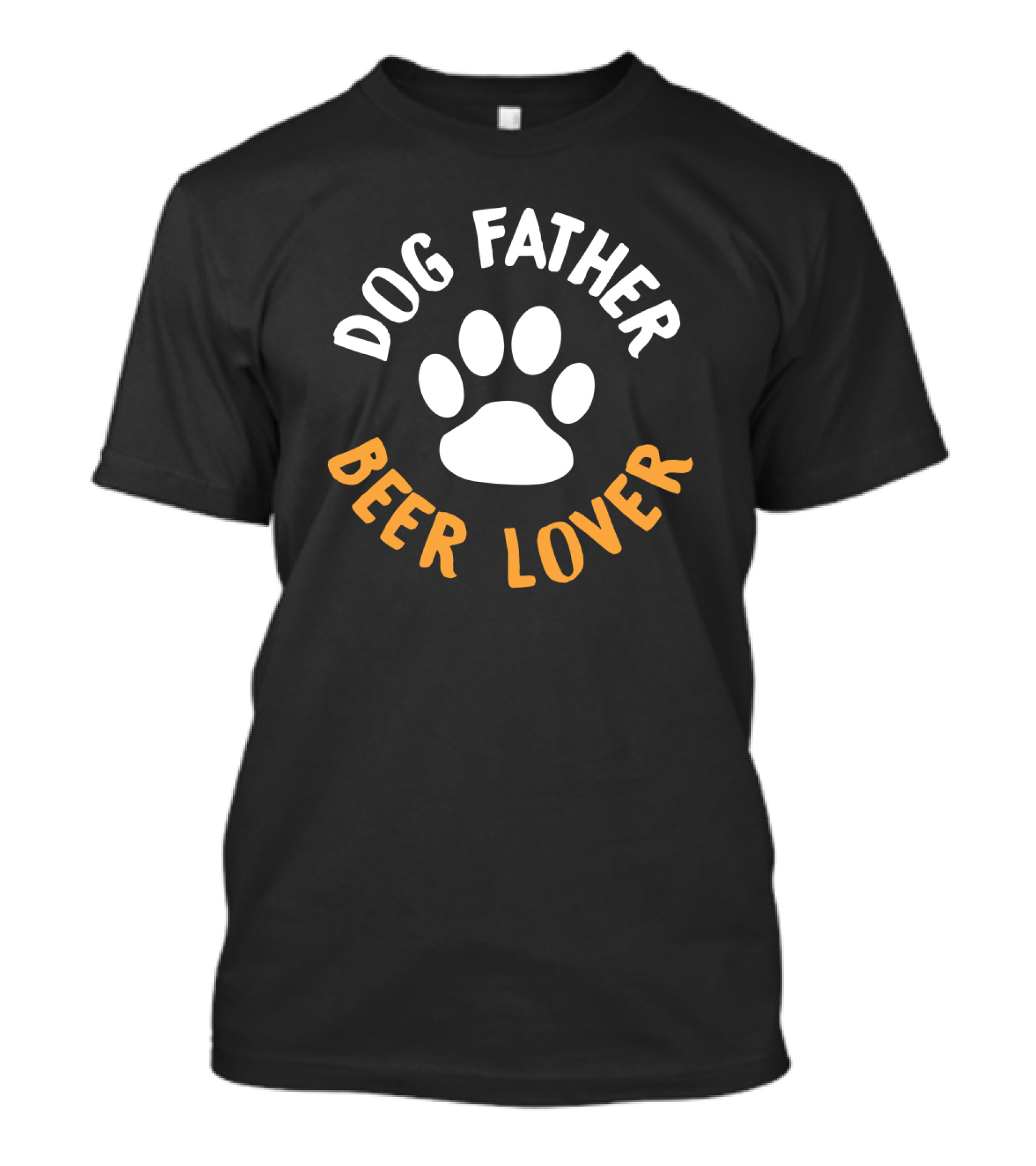Dog Father Beer Lover Paw Print Mens Dog Dad T-Shirt