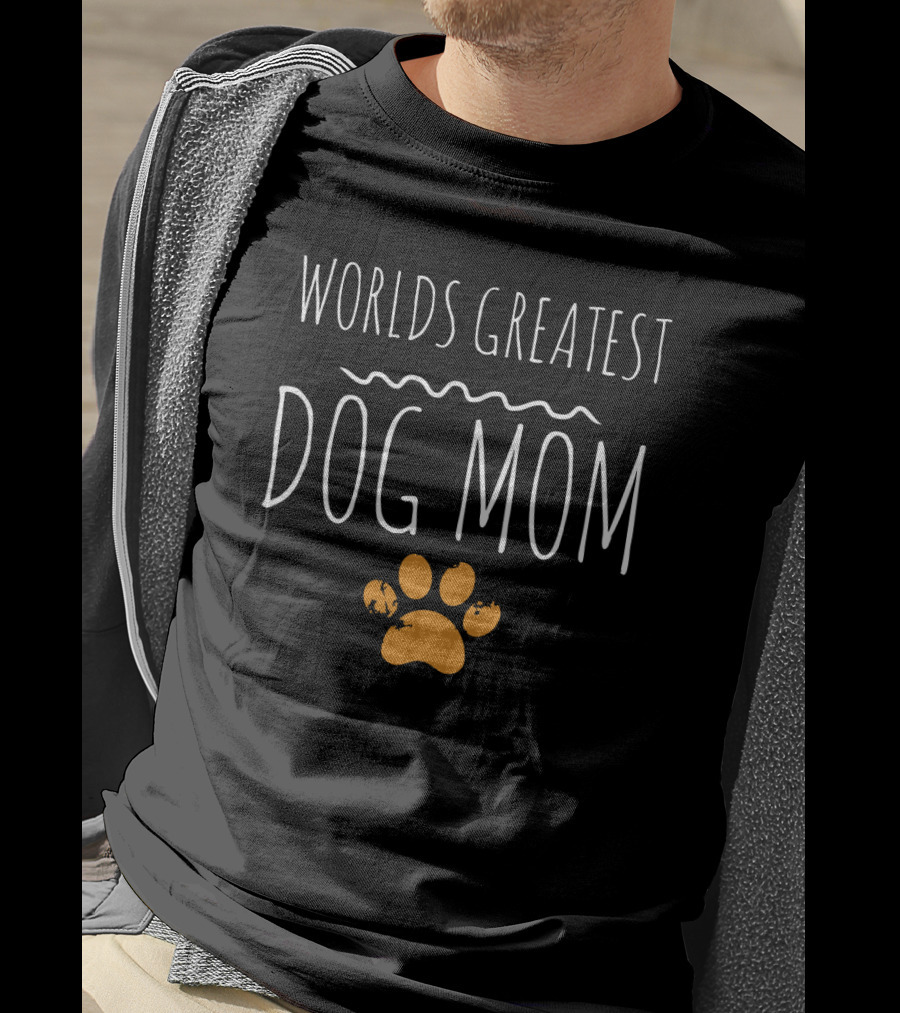 Worlds Greatest Dog Mom Paw Prints T-Shirt