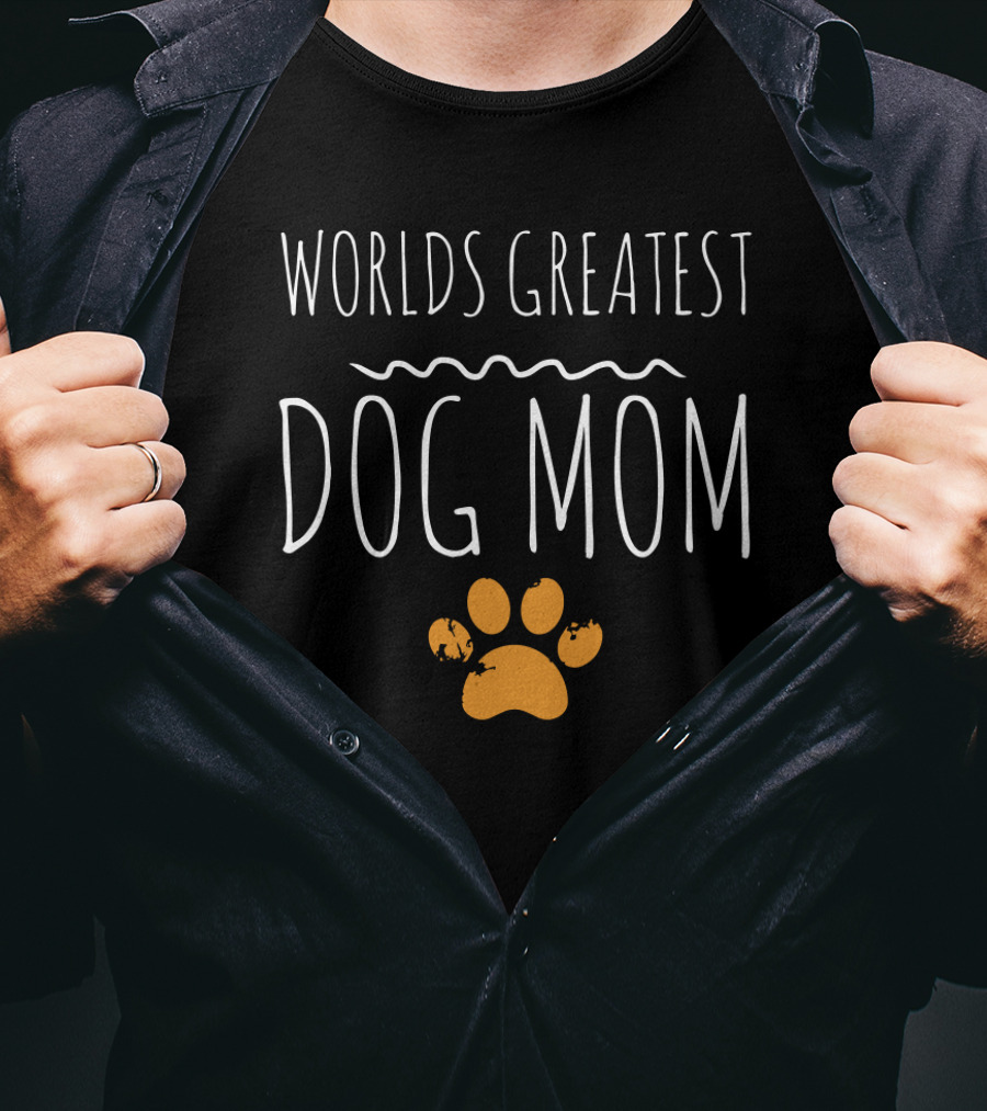 Worlds Greatest Dog Mom Paw Prints T-Shirt