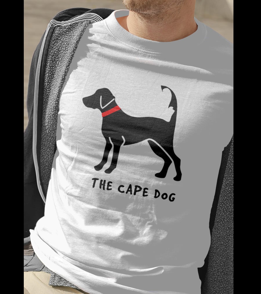 Cape Cod Dog The Cape Dog Black Silhouette With Red Collar T-Shirt