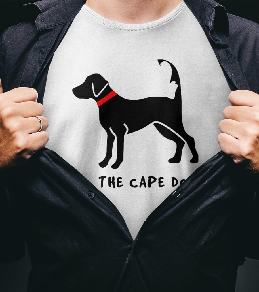 Cape Cod Dog The Cape Dog Black Silhouette With Red Collar T-Shirt