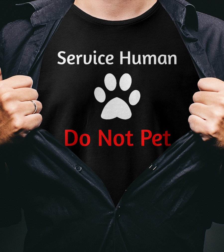 Service Human Do Not Pet Paw Dog T-Shirt