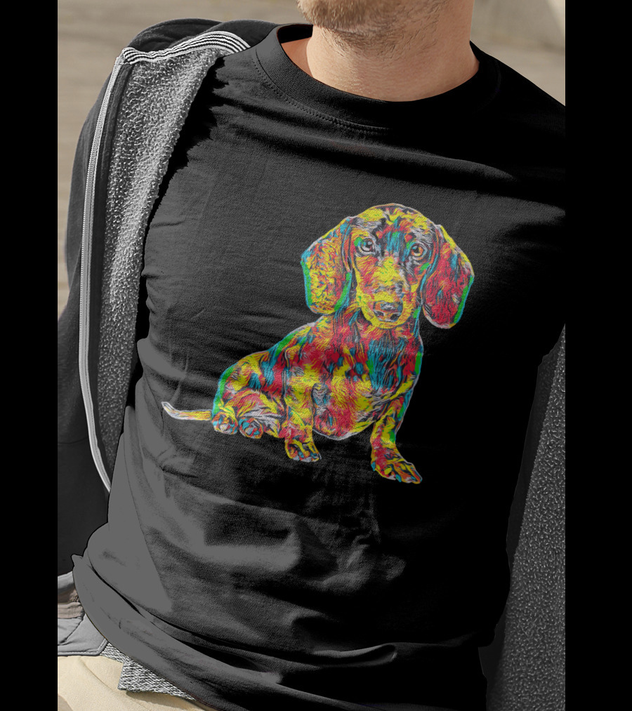 Cool Colorful Dachshund Breed Dog T-Shirt