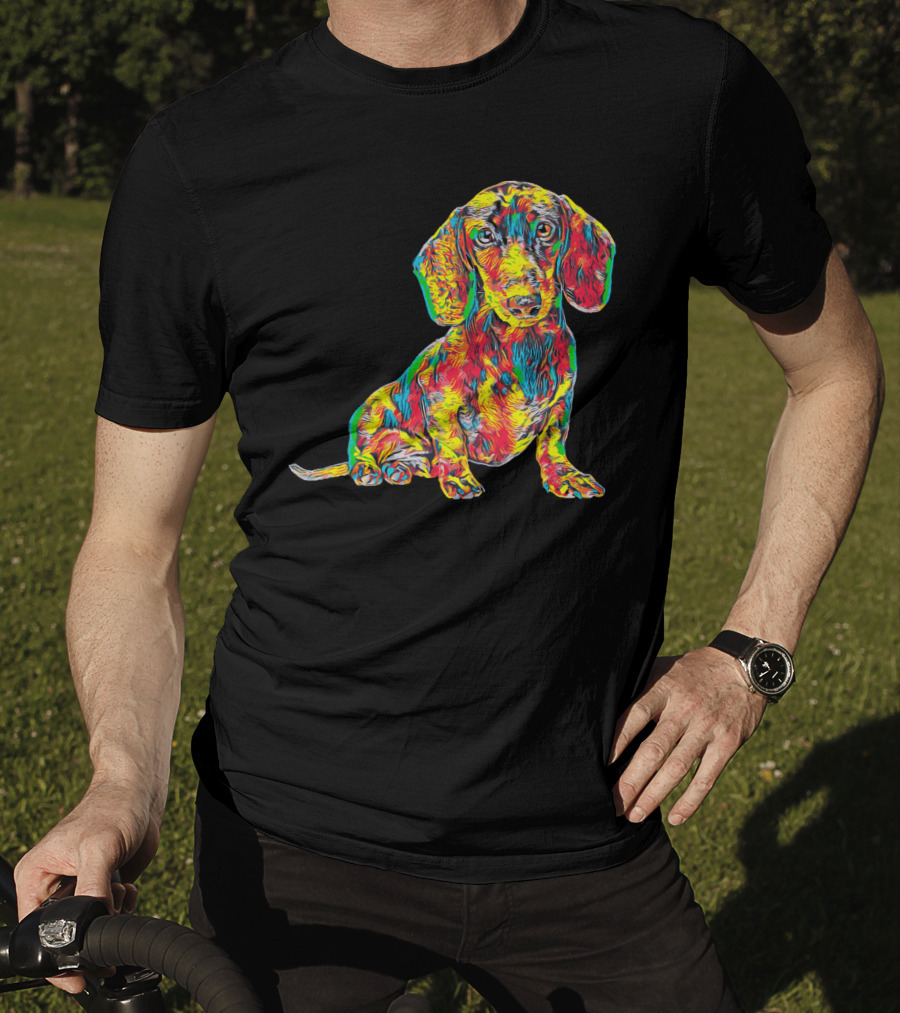 Cool Colorful Dachshund Breed Dog T-Shirt