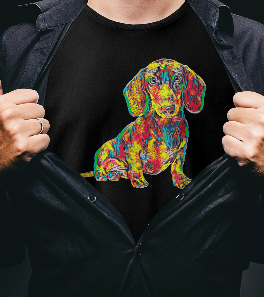 Cool Colorful Dachshund Breed Dog T-Shirt