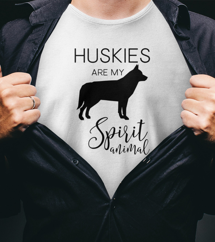 Huskies Are My Spirit Animal Sled Dog J000283 T-Shirt