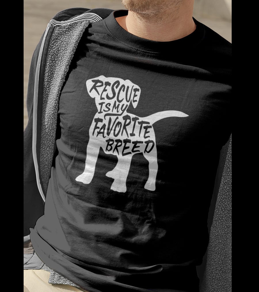 Rescue Is My Favorite Breed Dog Rescue Animals T-Shirt