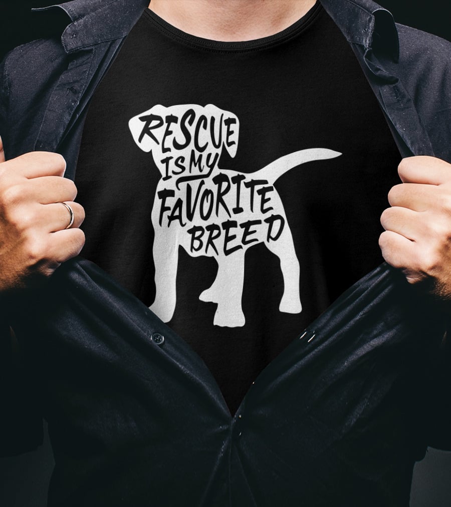 Rescue Is My Favorite Breed Dog Rescue Animals T-Shirt
