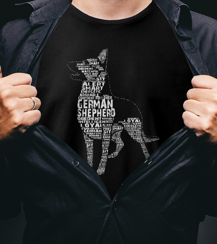 Alert Smart Energetic German Shepherd Loyal Obedient Confident T-Shirt