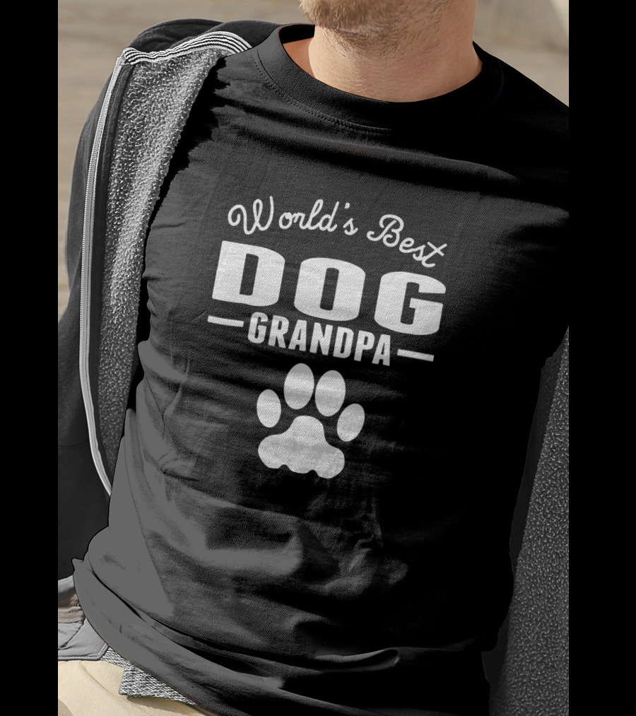 World's Best Dog Grandpa Paw Prints T-Shirt