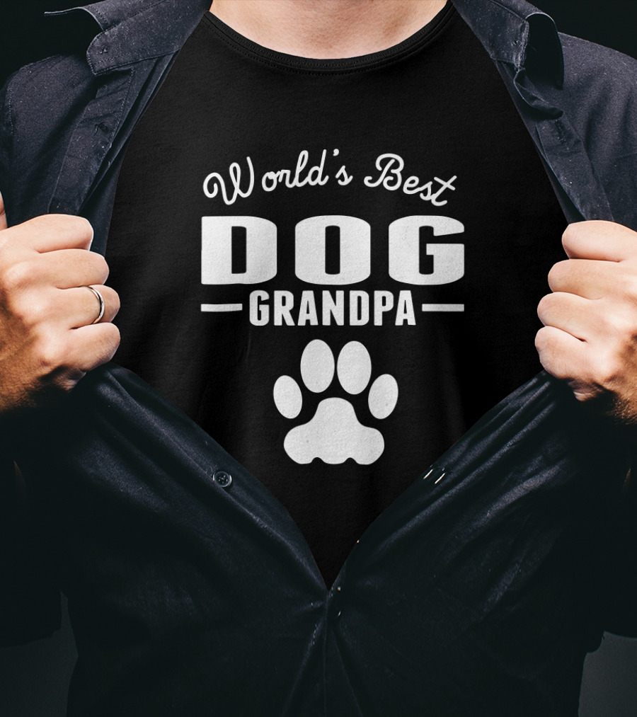 World's Best Dog Grandpa Paw Prints T-Shirt
