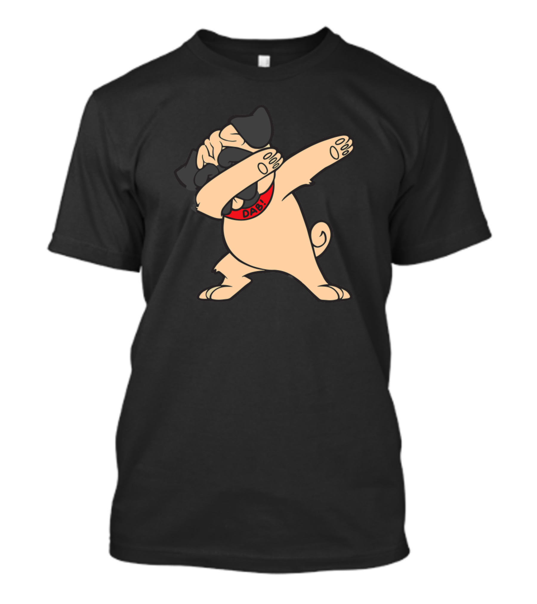 Pug Dabbing Dance Dab Collar Puppy Dog Cool T-Shirt