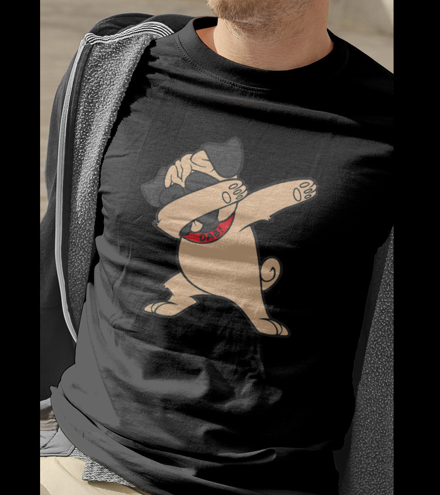Pug Dabbing Dance Dab Collar Puppy Dog Cool T-Shirt