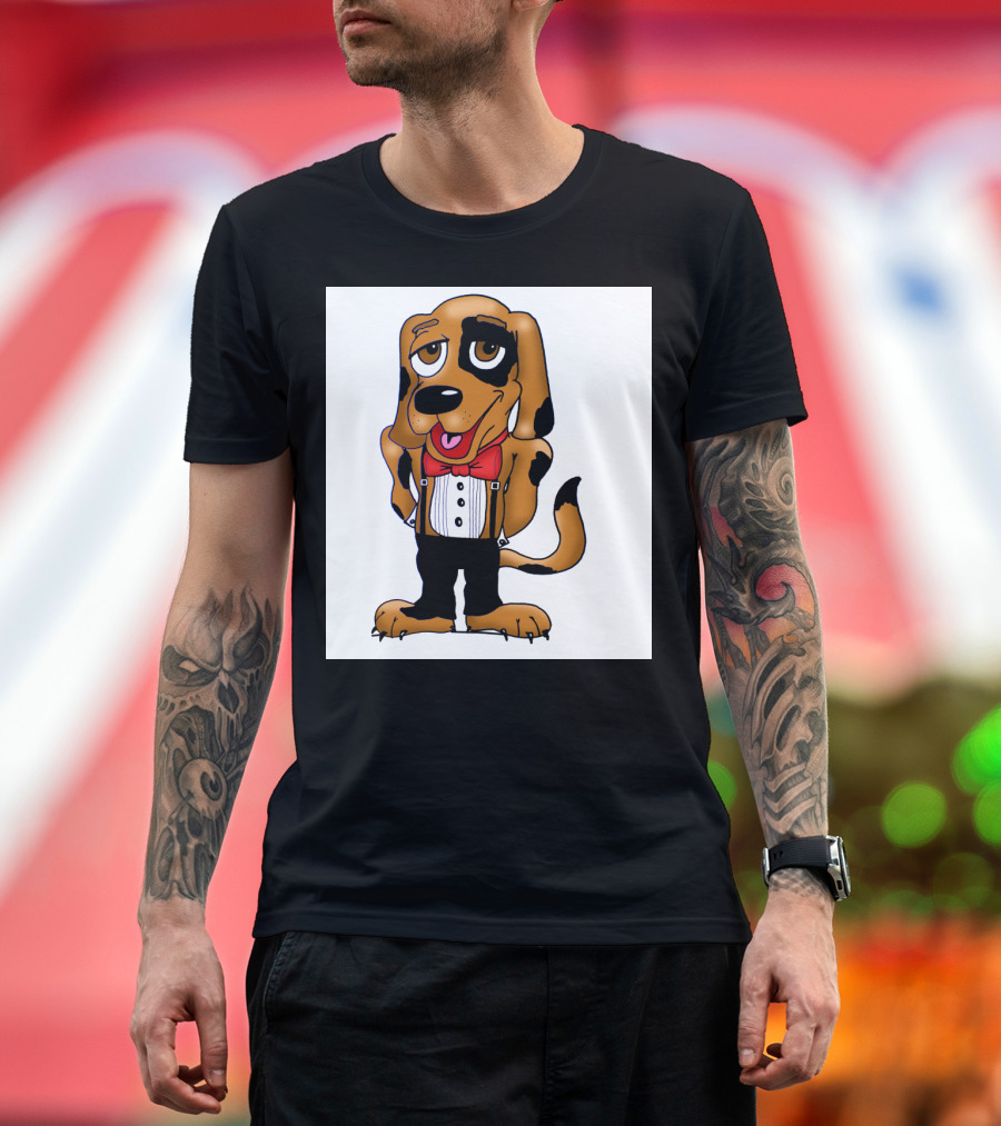 Basset Hound with Red Bow Tie and Tuxedo T-Shirt