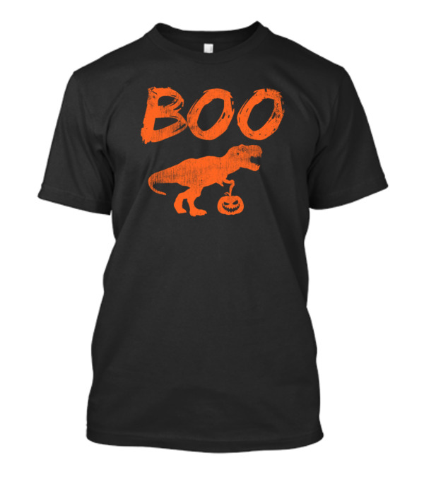 Boo Dinosaur Pumpkin Halloween Scary Trick Or Treat With T-Rex T-Shirt