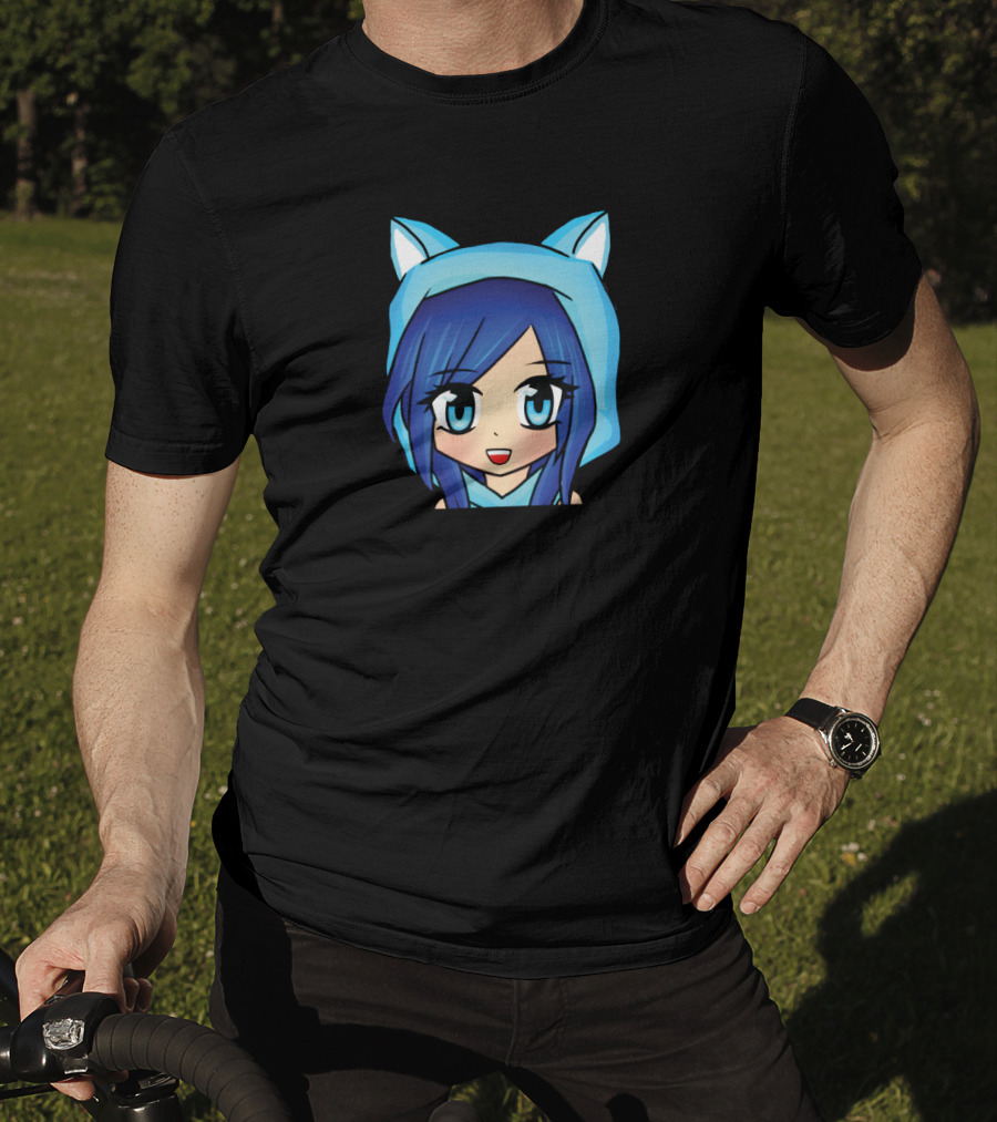 ItsFunneh Blue Anime Character With Cat Ears T-Shirt
