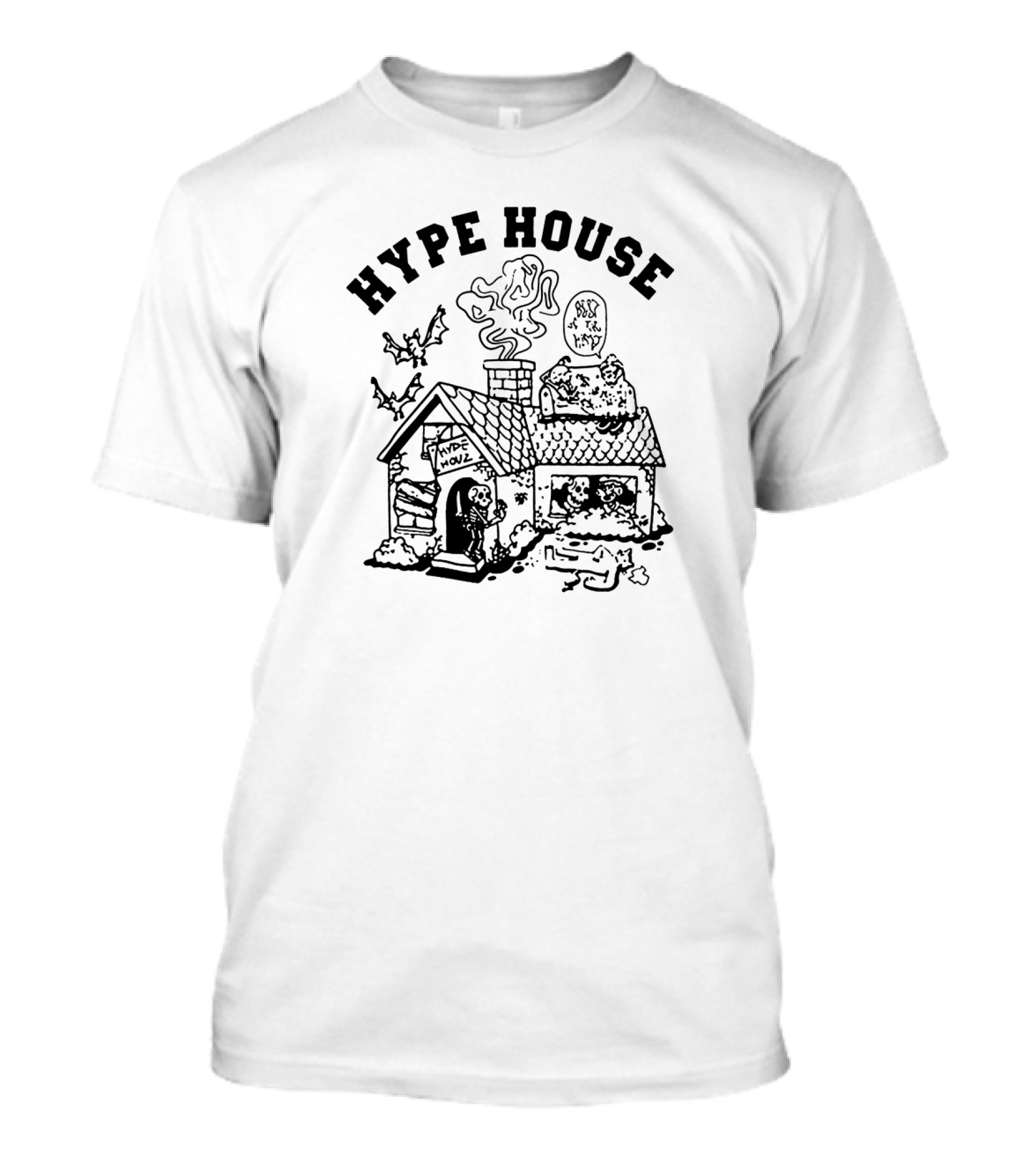 Hype House Haunted Cats Bats Spooky Party Scene T-Shirt