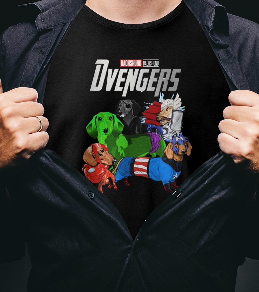 Dvengers Dachshund Dogs As Superhero Avengers Characters T-Shirt