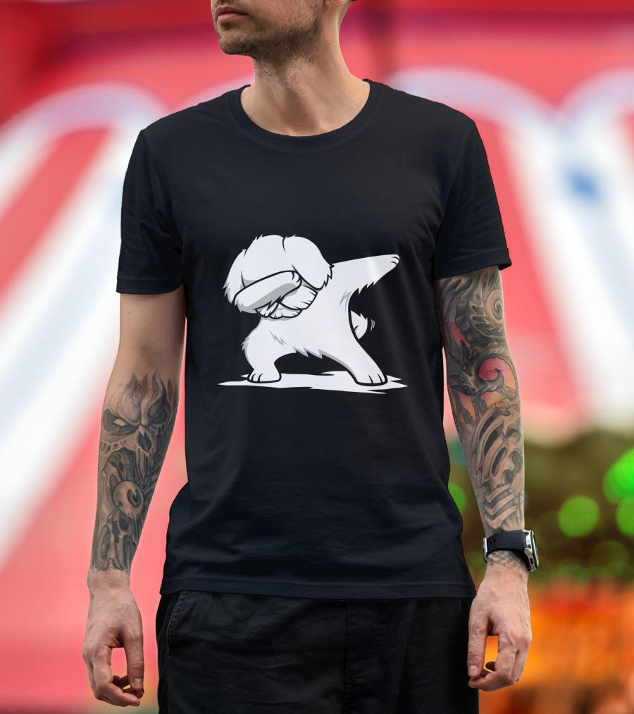 Maltese Dog Performing Dabbing Dance Move T-Shirt