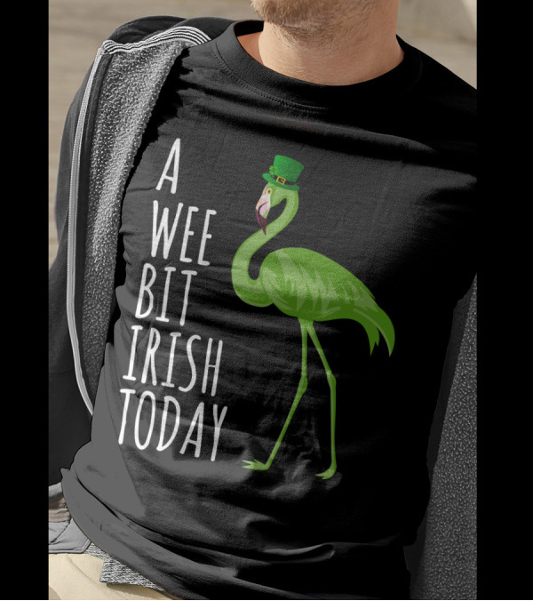 A Wee Bit Irish Today Flamingo With Green Hat T-Shirt