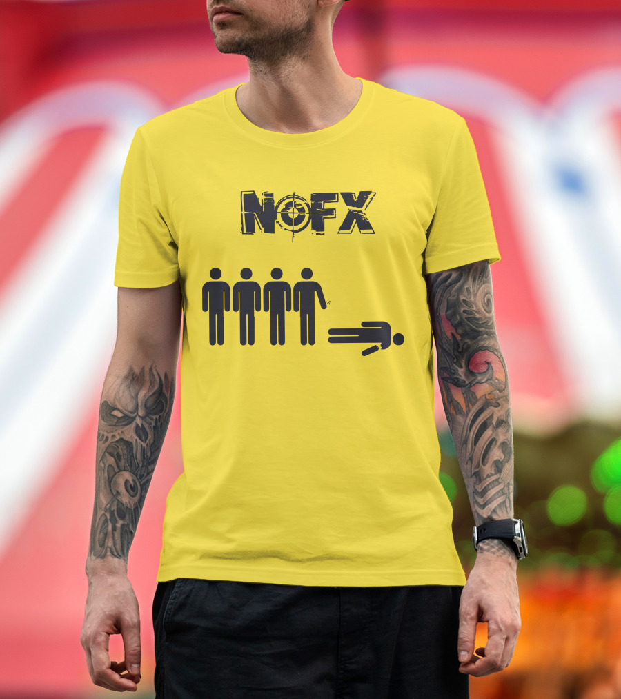NOFX Band Stick Figure Humor Black Yellow T-Shirt