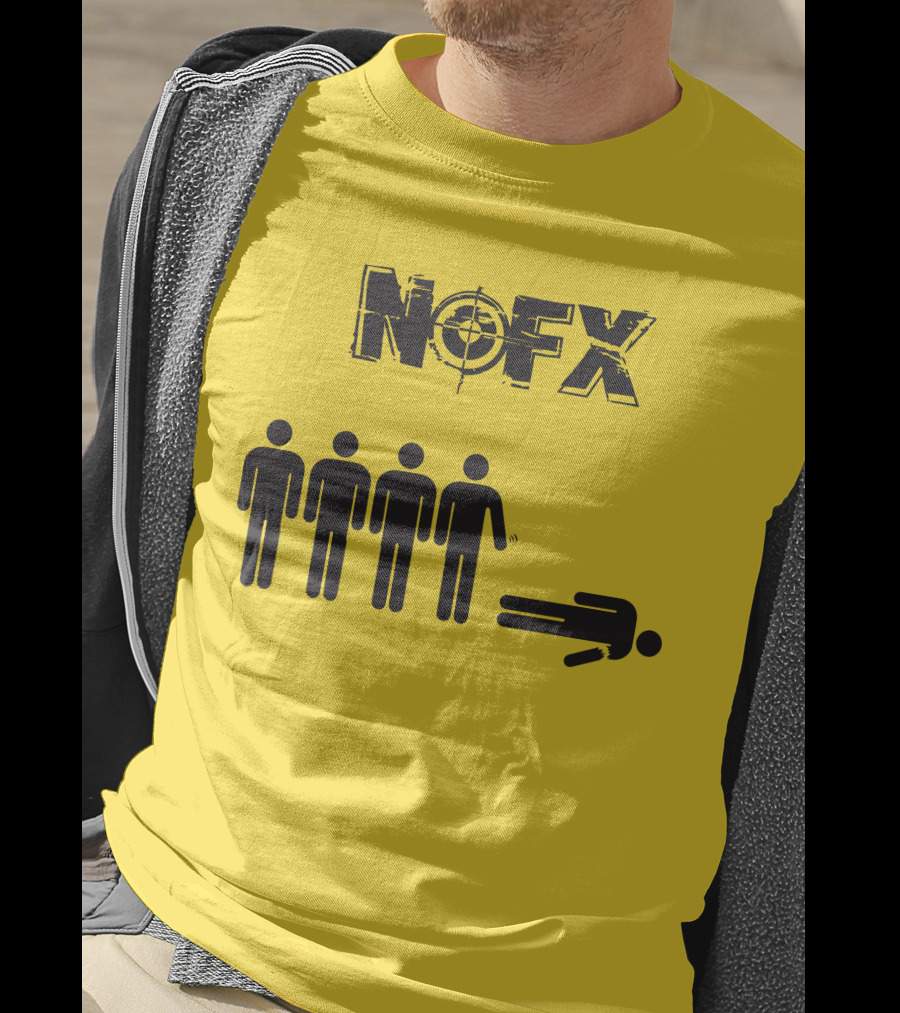 NOFX Band Stick Figure Humor Black Yellow T-Shirt