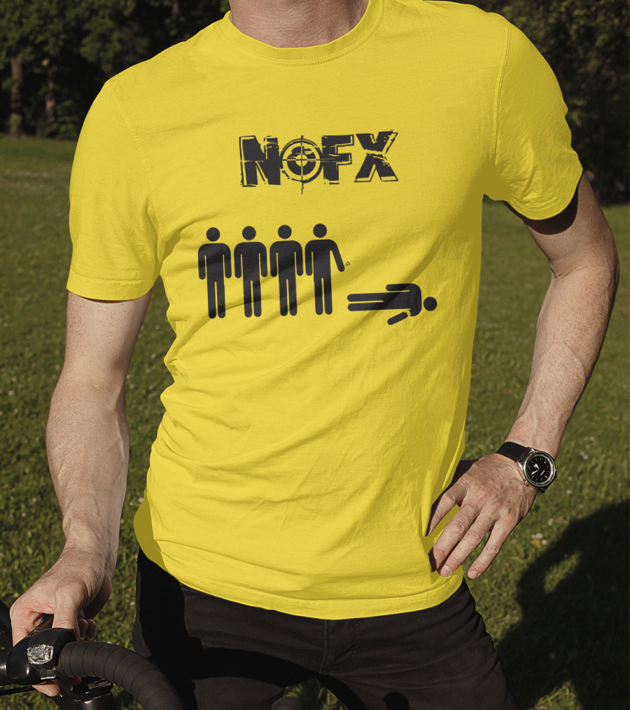 NOFX Band Stick Figure Humor Black Yellow T-Shirt