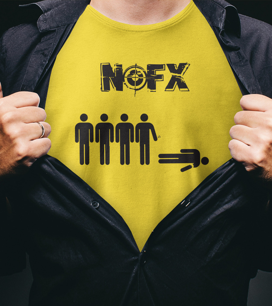NOFX Band Stick Figure Humor Black Yellow T-Shirt
