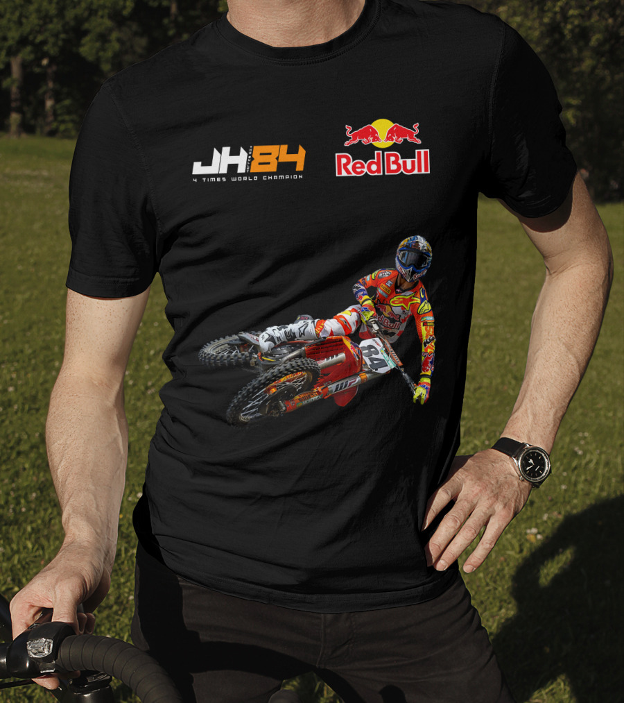 JH84 4 Times World Champion Red Bull Motocross Racer T-Shirt