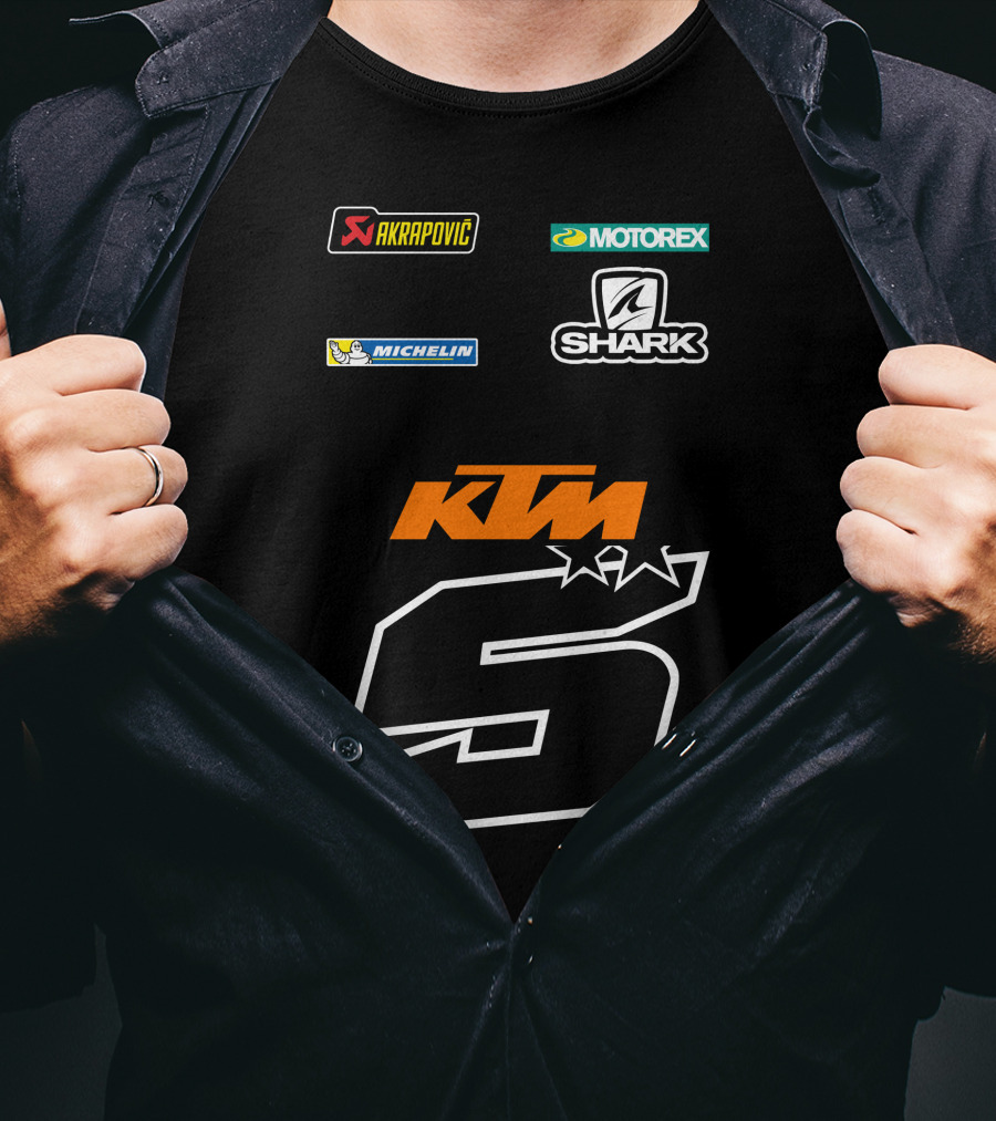 Johann Zarco KTM 5 Akrapovic Motorex Shark Michelin T-Shirt