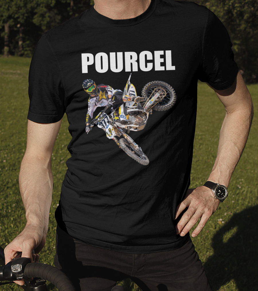 POURCEL Rockstar Husqvarna Motocross Racer 377 T-Shirt
