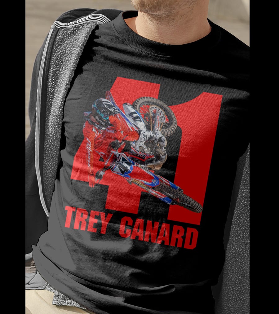 Trey Canard 41 Red Motocross Racer Action T-Shirt