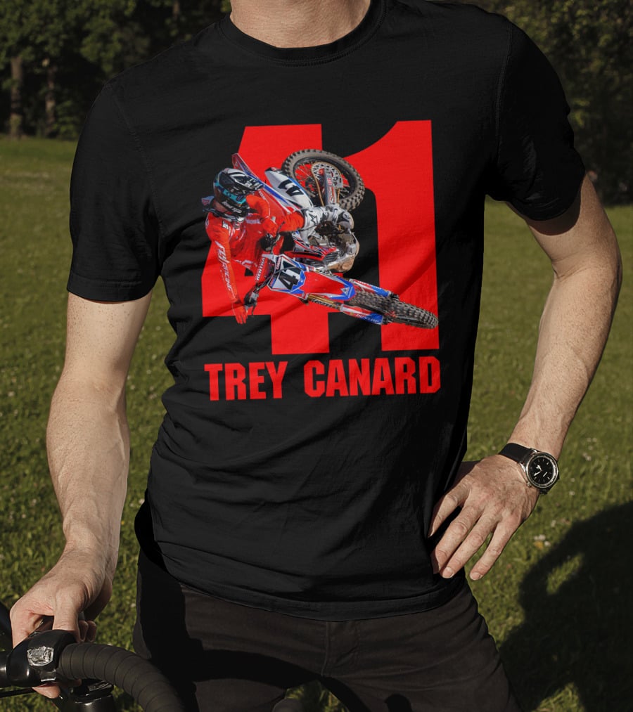 Trey Canard 41 Red Motocross Racer Action T-Shirt