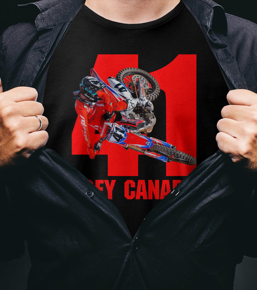 Trey Canard 41 Red Motocross Racer Action T-Shirt