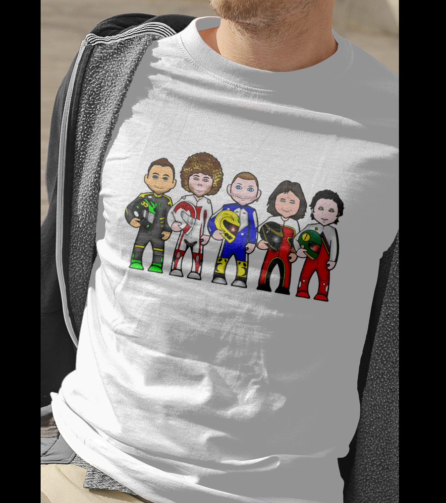 Moto GP Legends Cartoon Racer Characters T-Shirt