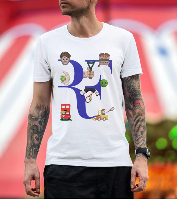 Premium T-Shirt: Roger Federer Emoji RF Tennis Icons T-Shirt Roger Federer Emoji RF Tennis Icons T-Shirt