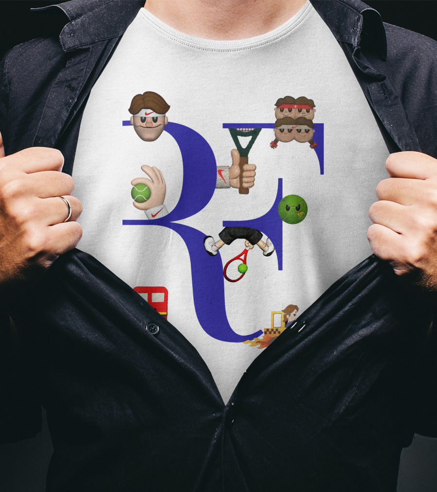 Roger Federer Emoji RF Tennis Icons T-Shirt