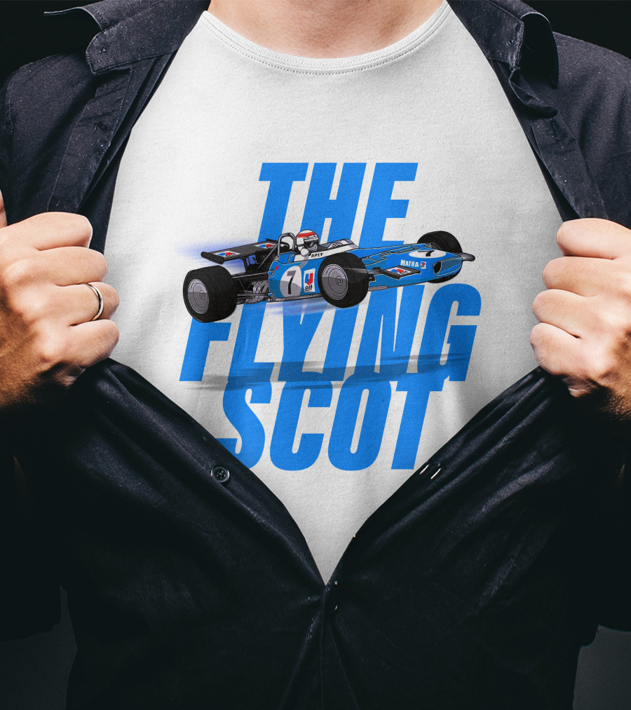 The Flying Scot Jackie Stewart Racing Legend Formula One Car T-Shirt