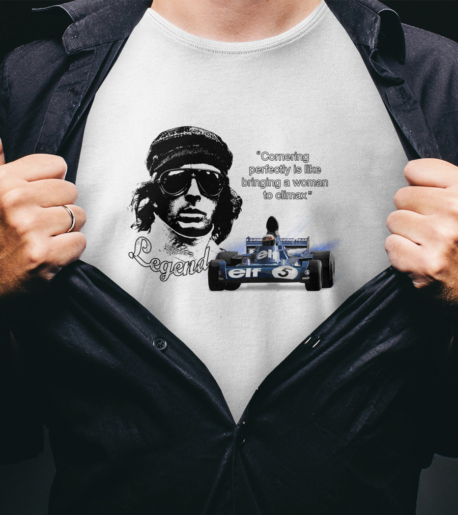 Jackie Stewart Cornering Perfectly Legend T-Shirt