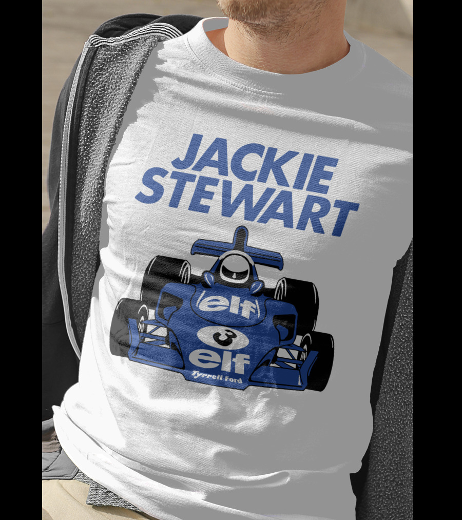 Jackie Stewart Tyrrell Ford Elf Racing Car T-Shirt