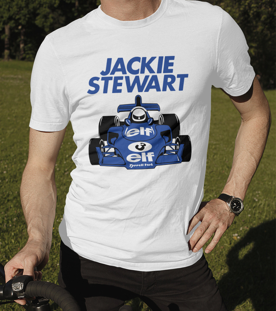 Jackie Stewart Tyrrell Ford Elf Racing Car T-Shirt