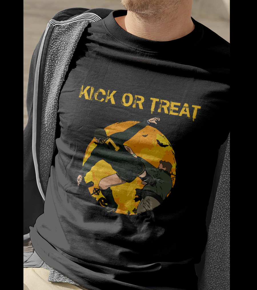 Kick Or Treat Soccer Halloween Action T-Shirt