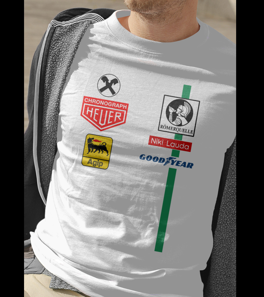 Heuer Chronograph Agip Römerquelle Niki Lauda Goodyear T-Shirt