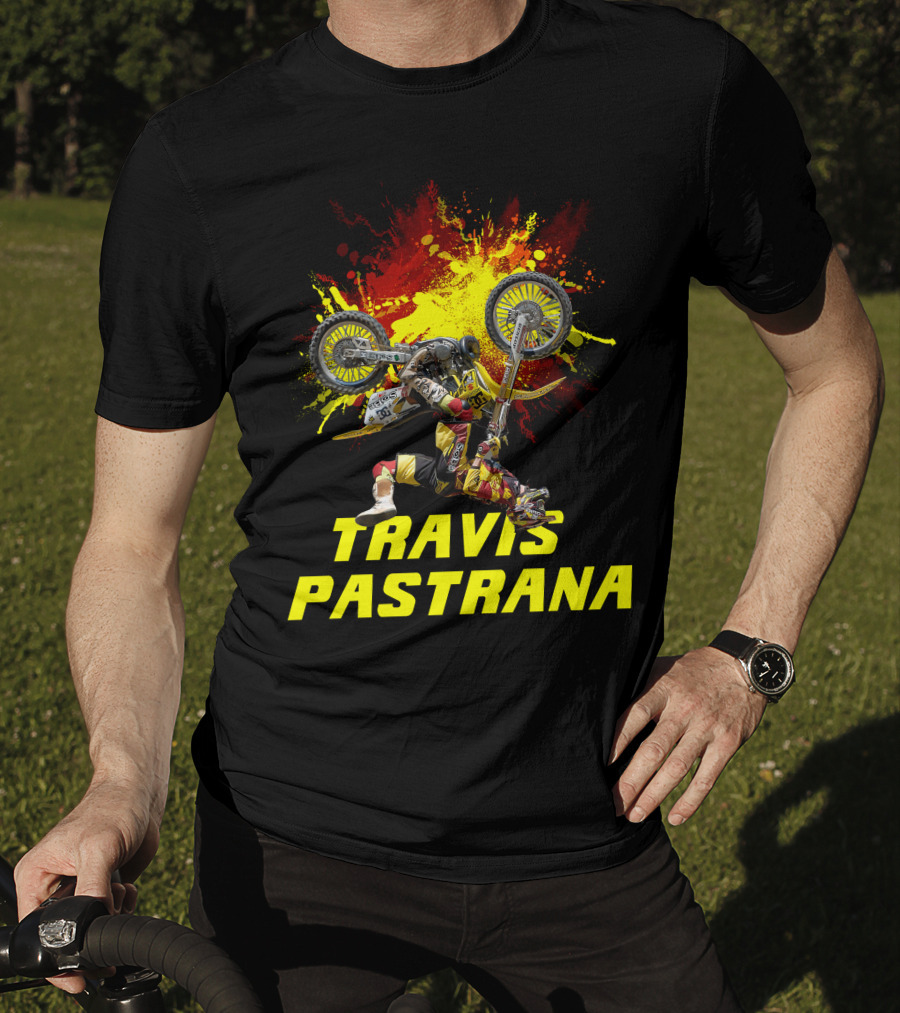 TRAVIS PASTRANA Freestyle Motocross Stunt Action T-Shirt
