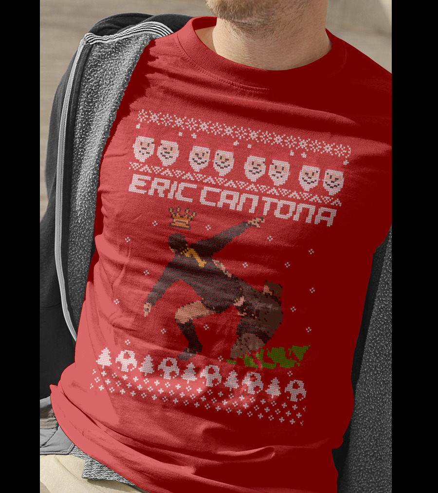 Eric Cantona Iconic Jump Festive T-Shirt
