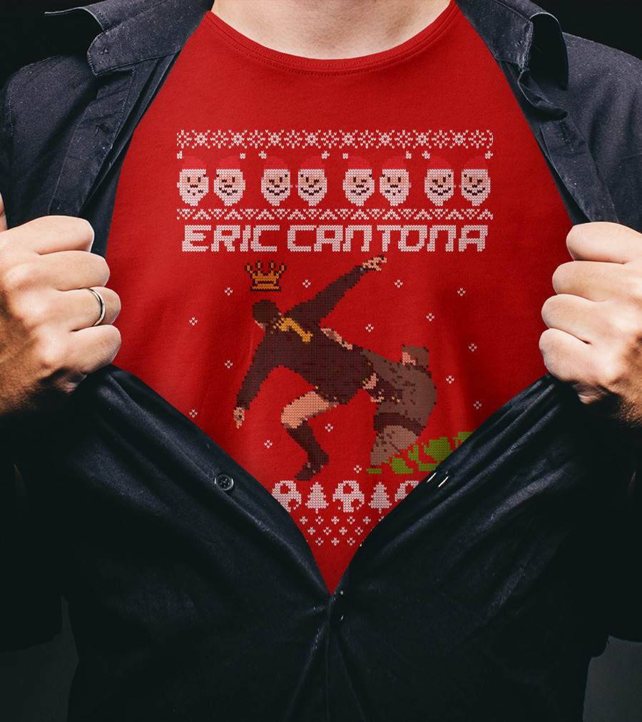 Eric Cantona Iconic Jump Festive T-Shirt